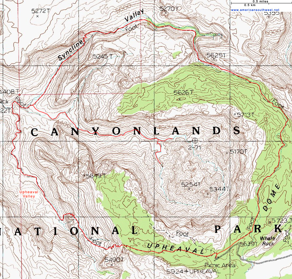 Map of the Syncline Loop Trail