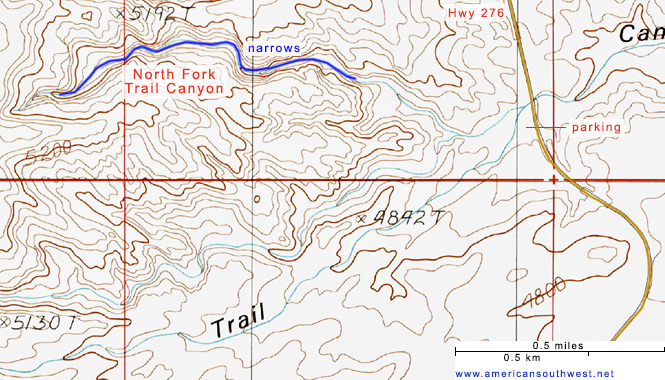 Topo map of Trail Canyon