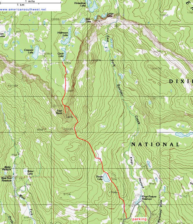 Topo map of the Trail Point Trail