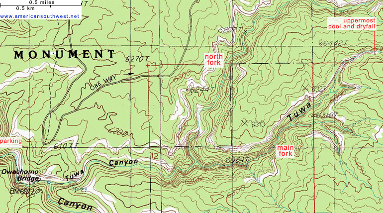 Map of Tuwa Canyon