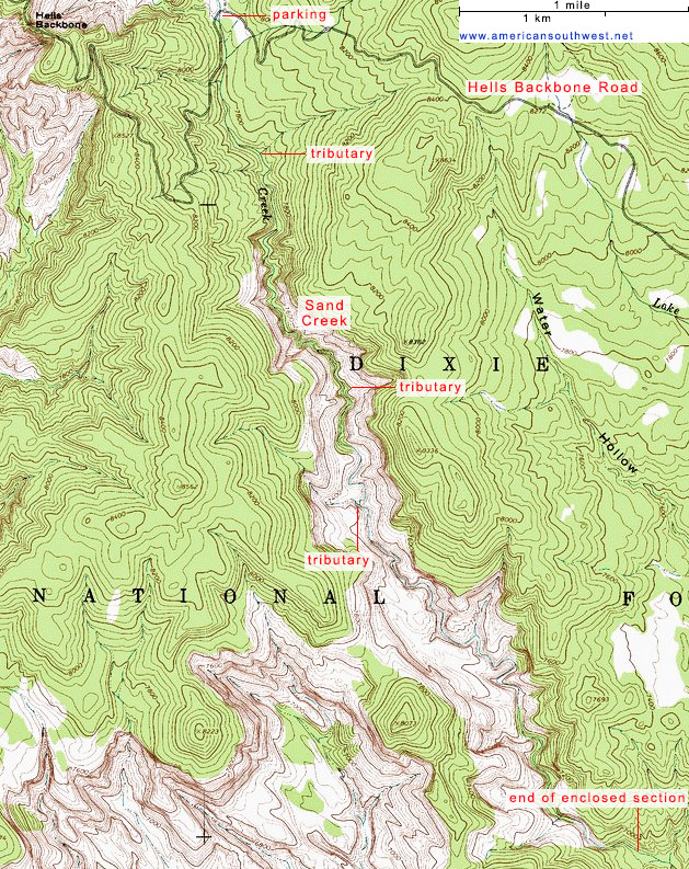 Topo map of Upper Sand Creek