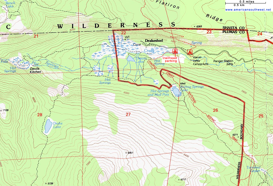 Map of Warner Valley