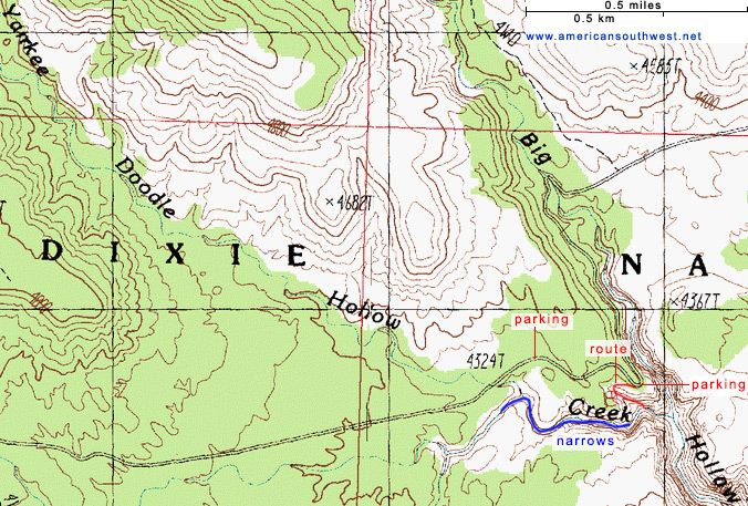 Map of Yankee Doodle Hollow
