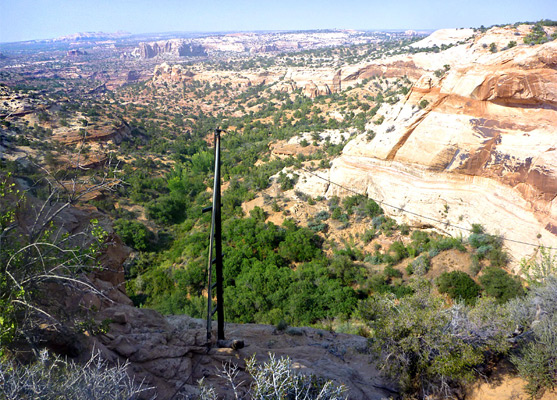 Support for disused cable mechanism, above Cabin Spring