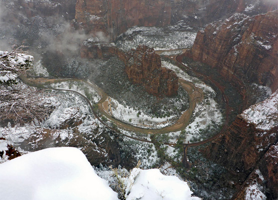 Zion Canyon looking upstream towards the Narrows