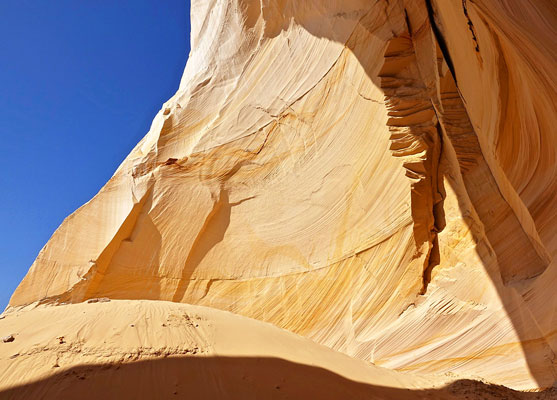 Cliff on the west side of the Great Chamber, Kanab