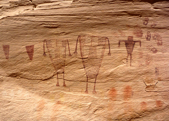 Part of the Green Mask pictograph panel