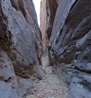 Dark walls of Navajo sandstone