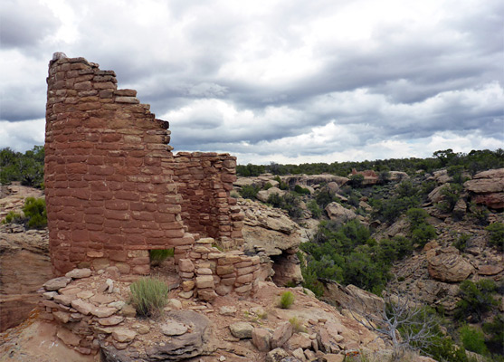 Circular tower and adjoining wall - Horseshoe site