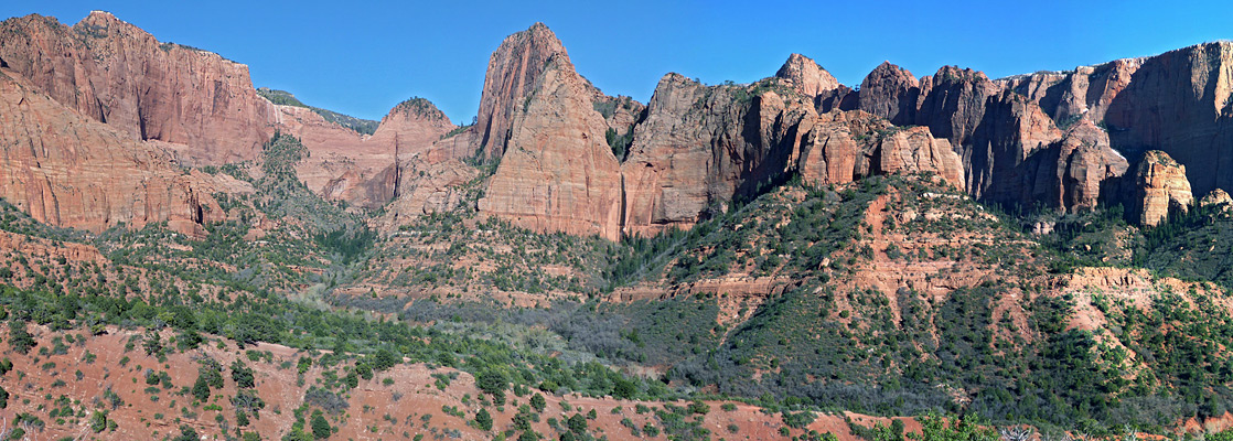 Canyons and cliffs east of Timber Creek, including Beatty Point and Nagunt Mesa