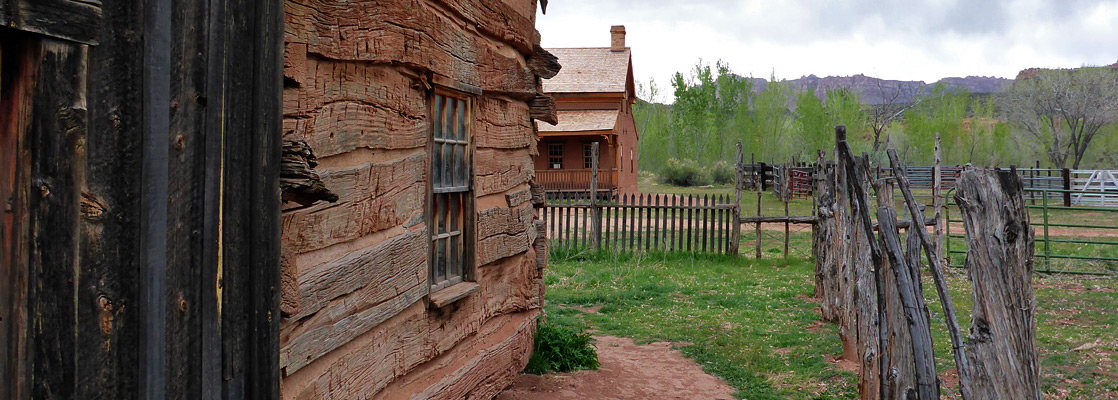 Timber wall, Grafton, at the east side of the Louisa Russell home