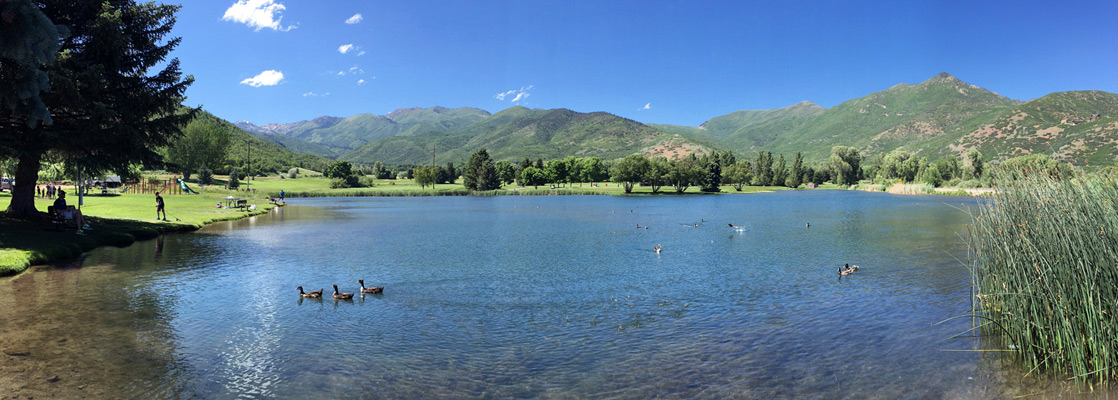 Fishing pond, near the main lodge