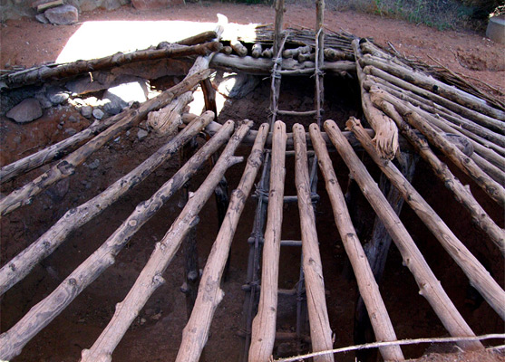 Roof of a replica pithouse
