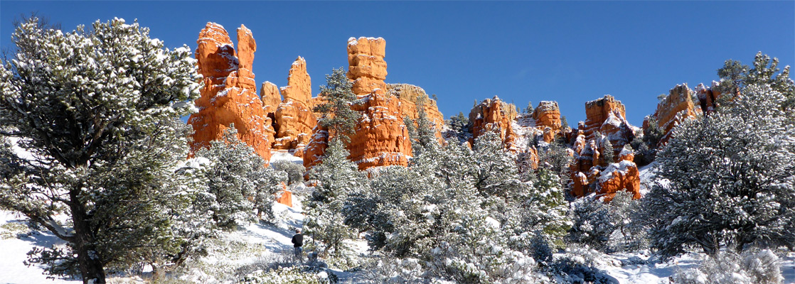 Snow on the sandstone formations of Red Canyon