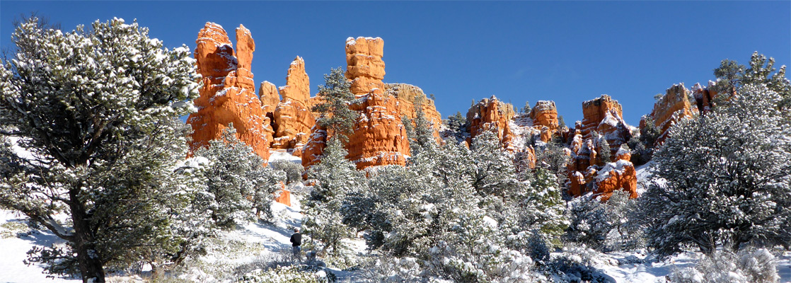Snow on the sandstone formations of Red Canyon