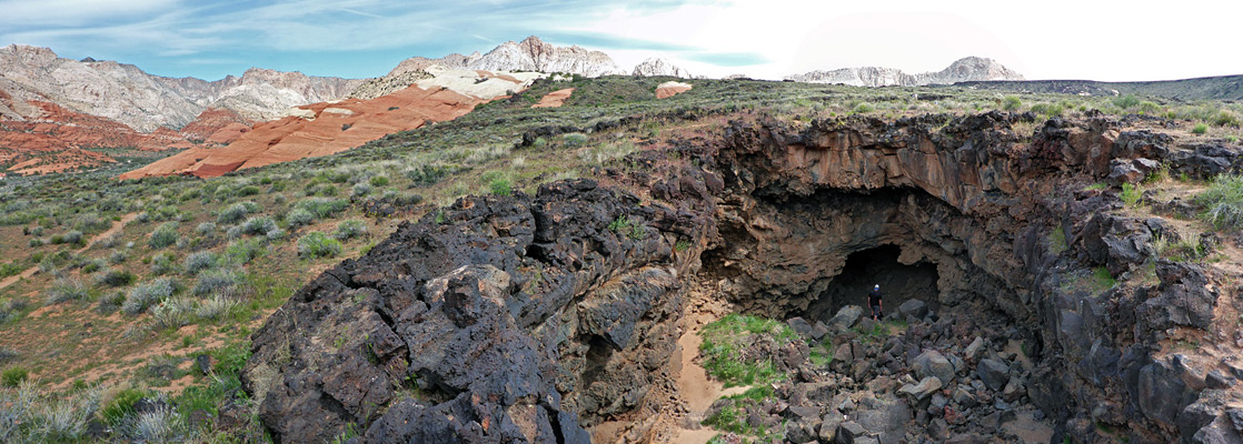 Entrance to one of the three lava caves