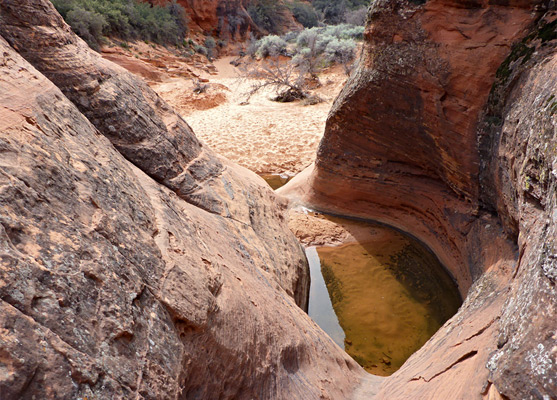 The middle of the three ponds