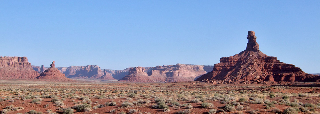 Rooster Butte and cliffs to the north