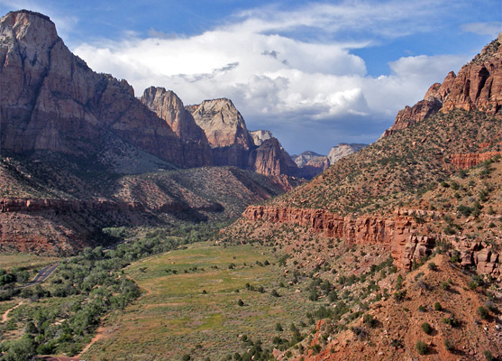 View north up Zion Canyon