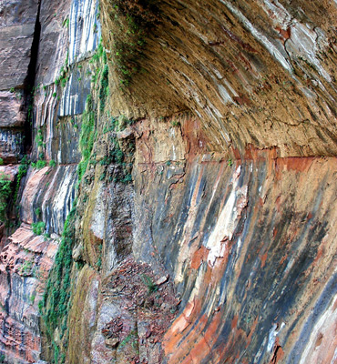Colorful cliff at Weeping Rock