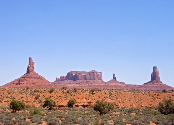 Buttes to the north
