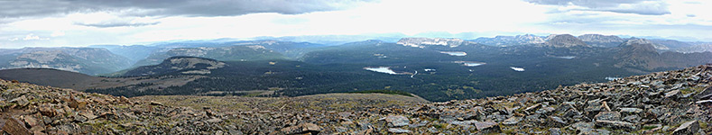 Panorama of lands to the south of Bald Mountain