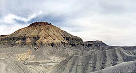 Grey and brown badlands