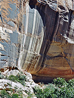 Desert varnish, below the falls