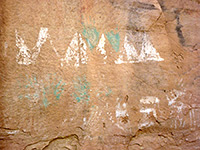Green and white pictographs
