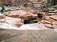 Cascade above a narrow channel