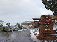 Snow at the east entrance
