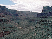Cliffs at the end of the canyon