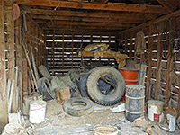 Inside an old barn