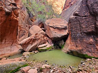 Pool and boulders