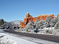 Red rocks by the road