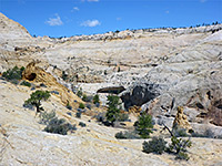 Yellow sandstone outcrops