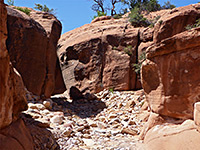 Boulders and cliffs