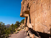 Cliff with petroglyphs