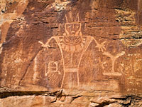 Large and small petroglyphs