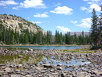 Rocks at the edge of Morat Lake