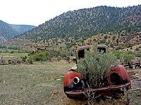 Old red car