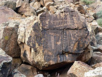 Petroglyphs on a boulder