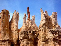 Differently colored spires