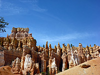 Orange and white hoodoos