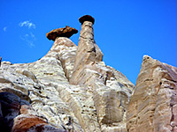 Blue sky above the formations