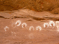 Row of handprint pictographs