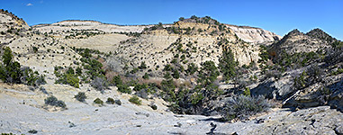 The shallow canyon of Sand Creek