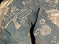 Petroglyphs on a boulder