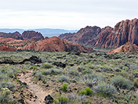 Cliffs to the south