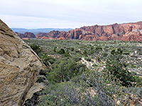 Distant red cliffs